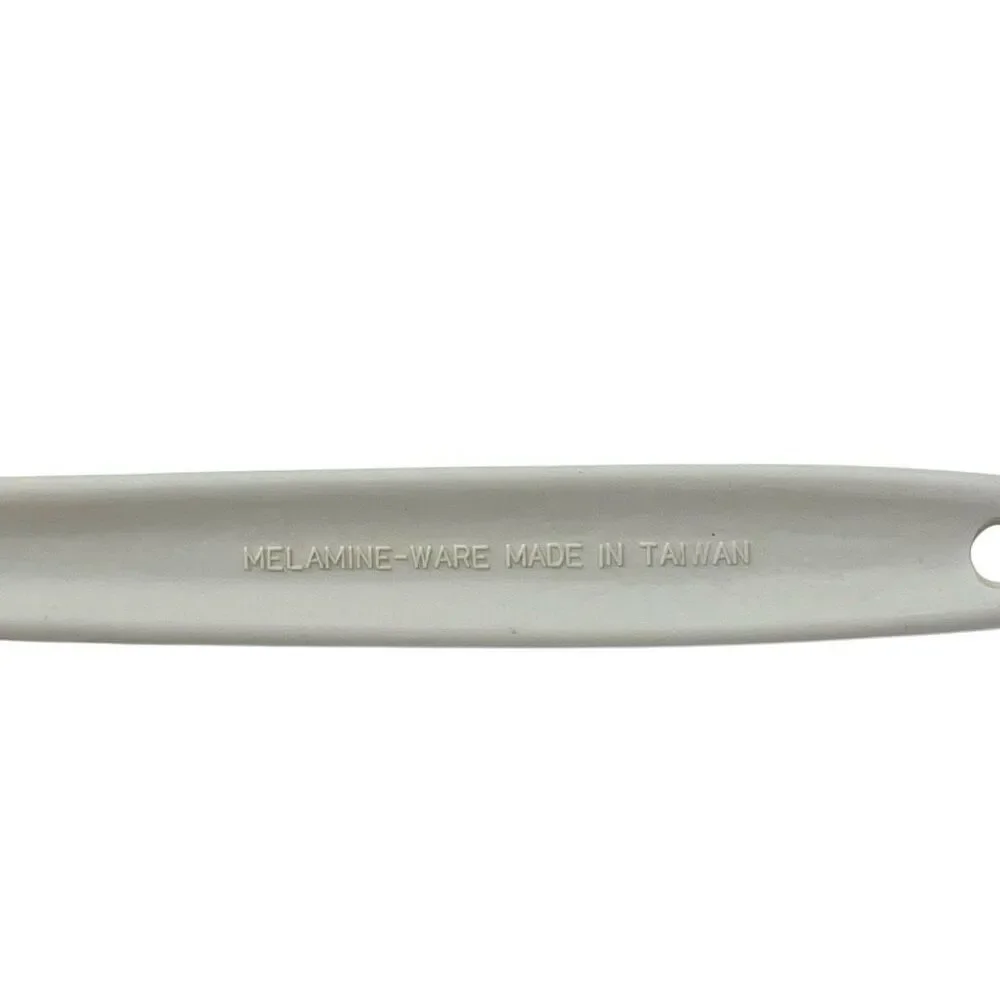 Melamine Ware White Slotted Spoon Vintage Kitchen Utensil Made In Taiwan Used